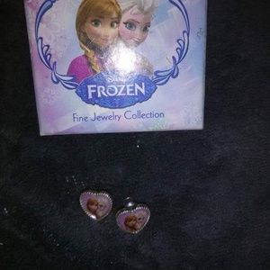 Girls Frozen Earrings & Dec. Birth Stone pair